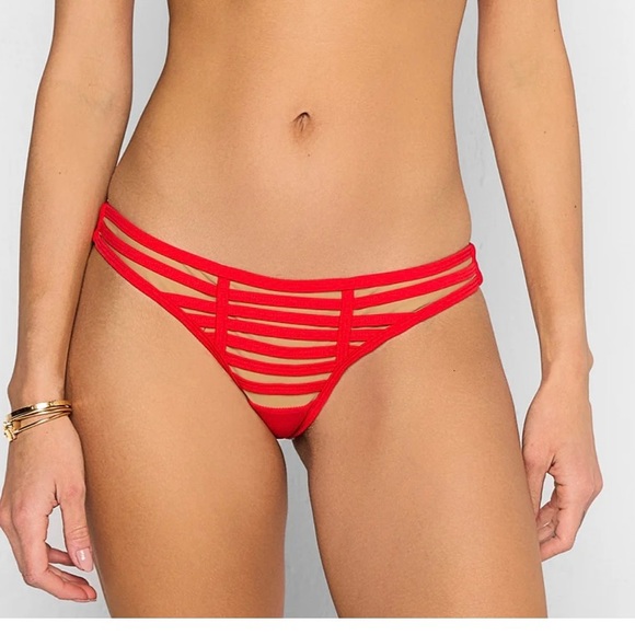 Beach Bunny Hard Summer Tango Bottoms - Red, Medium - Picture 4 of 5